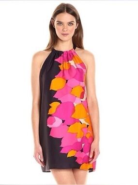 Trina Turk Size 2 Roe Kona Leaf Sleeveless Shift Dress Floral Tropical Vacation